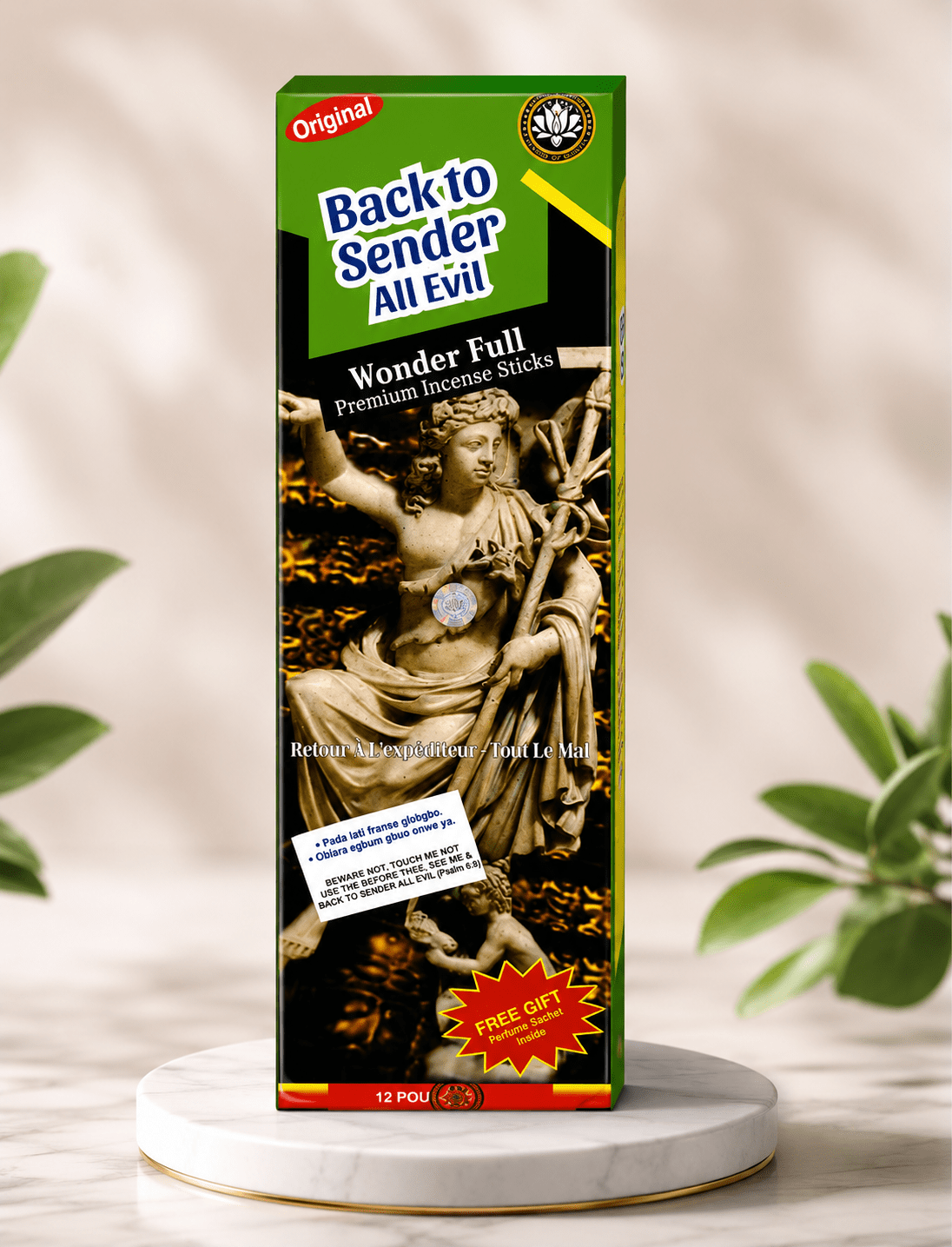 Satya Back to Sender All Evil Premium Incense Sticks | 20 Slow-Burning Aromatic Incense for Prayer, Meditation & Home Fragrance - Incense - Cherubim Aura