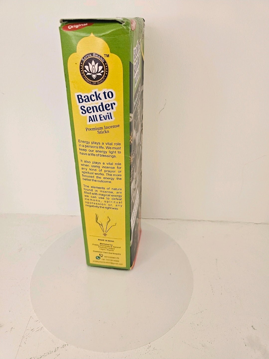 Satya Back to Sender All Evil Premium Incense Sticks | 20 Slow-Burning Aromatic Incense for Prayer, Meditation & Home Fragrance - Incense - Cherubim Aura