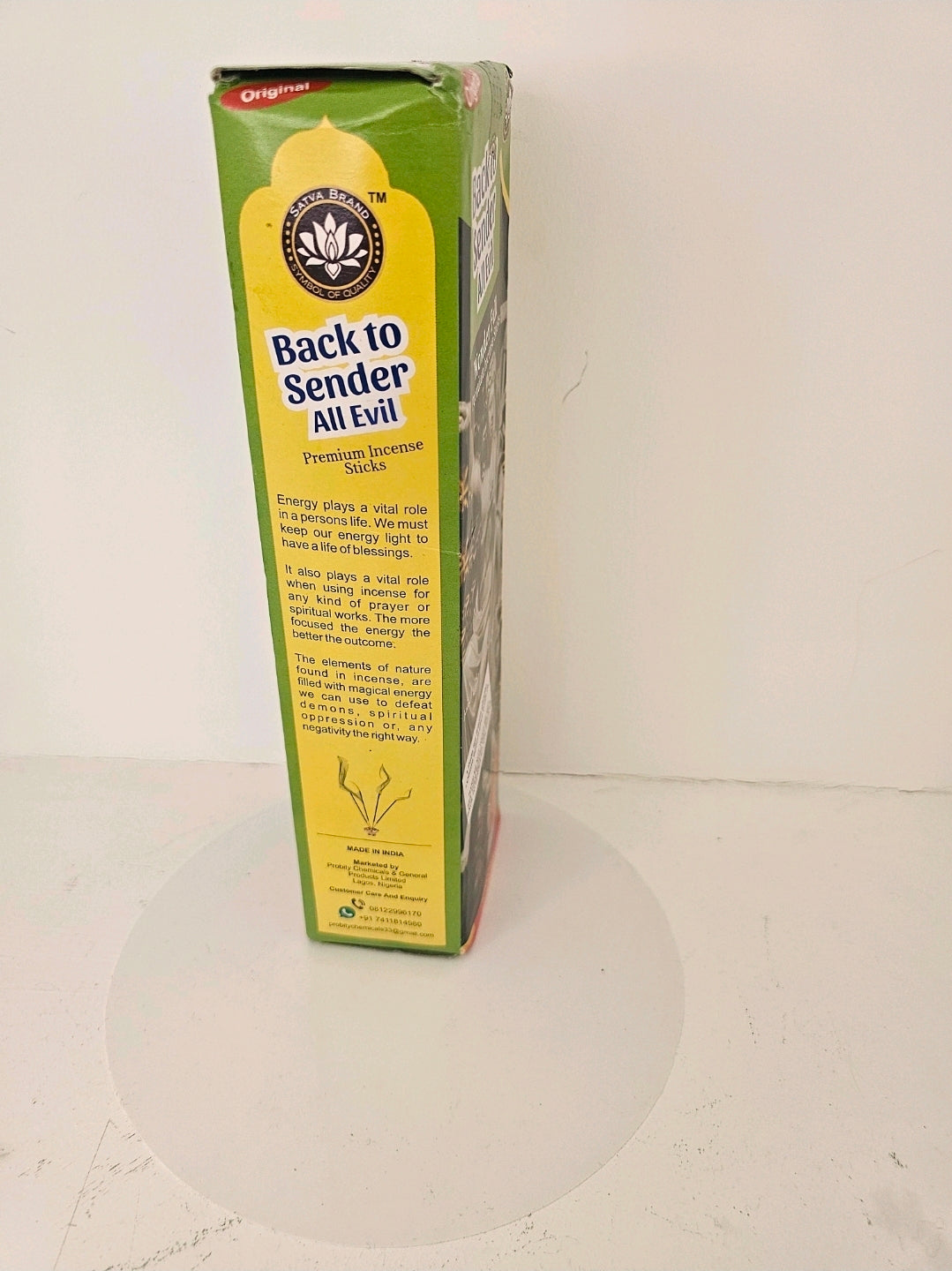 Satya Back to Sender All Evil Premium Incense Sticks | 20 Slow-Burning Aromatic Incense for Prayer, Meditation & Home Fragrance
