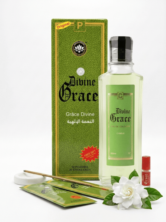 Satya Divine Grace Premium Incense & Divine Grace Spiritual Cologne Bundle | 500ml, 250ml & 150ml Fragrance Collection - Bundle - Cherubim Aura