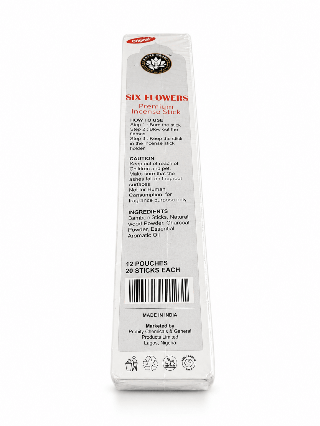 Six Flowers Premium Incense Sticks | 20 Slow-Burning Aromatic Incense for Prayer, Meditation & Home Fragrance - Incense - Cherubim Aura