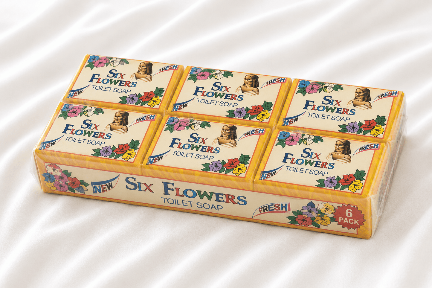 Six Flowers Toilet Soap – Fresh Floral Cleansing Bath & Body Soap Bar - Bath Soap - Cherubim Aura