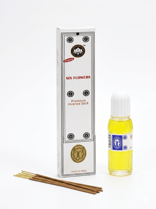 Six Flowers Wellness Bundle – Premium Incense & Perfume Essence Set - Incense - Cherubim Aura