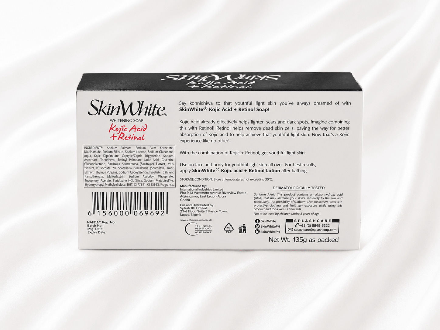 Skin White Kojic Acid + Retinol Whitening Soap – 135 g - Skincare - Cherubim Aura
