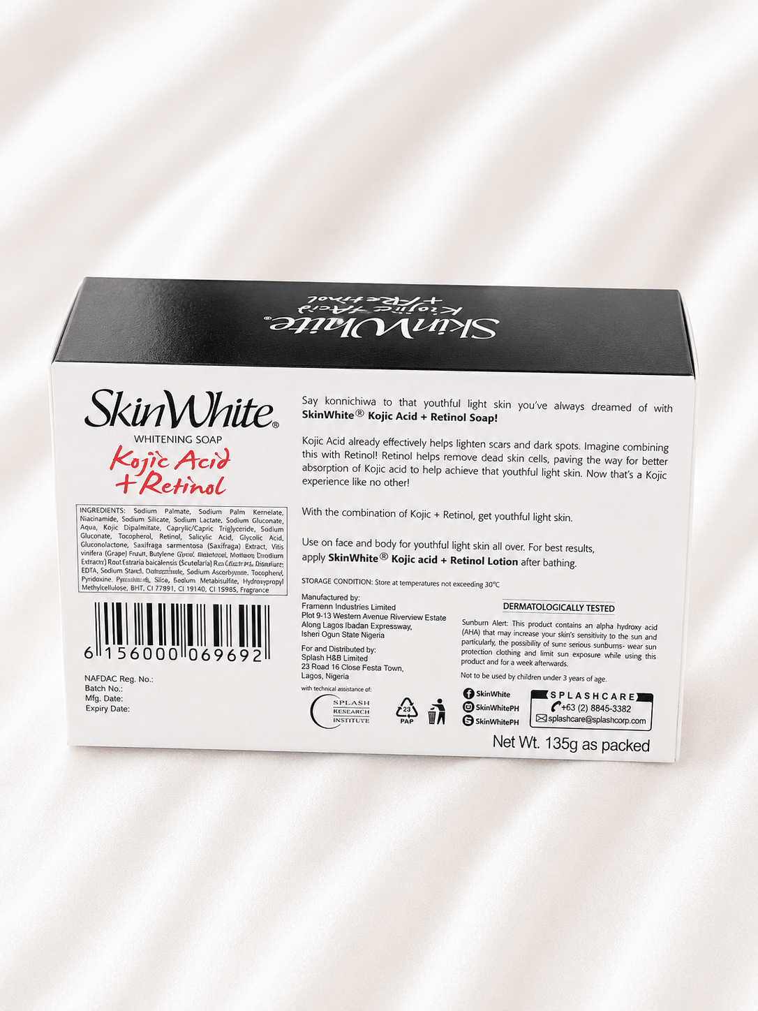 Skin White Kojic Acid + Retinol Whitening Soap – 135 g - Skincare - Cherubim Aura