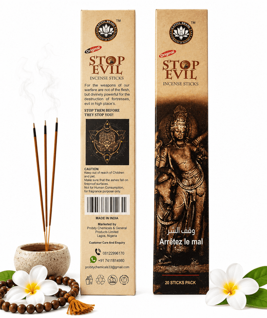 Stop Evil Premium Incense Sticks | 20 Slow-Burning Aromatic Incense for Prayer, Meditation & Home Fragrance - Incense - Cherubim Aura