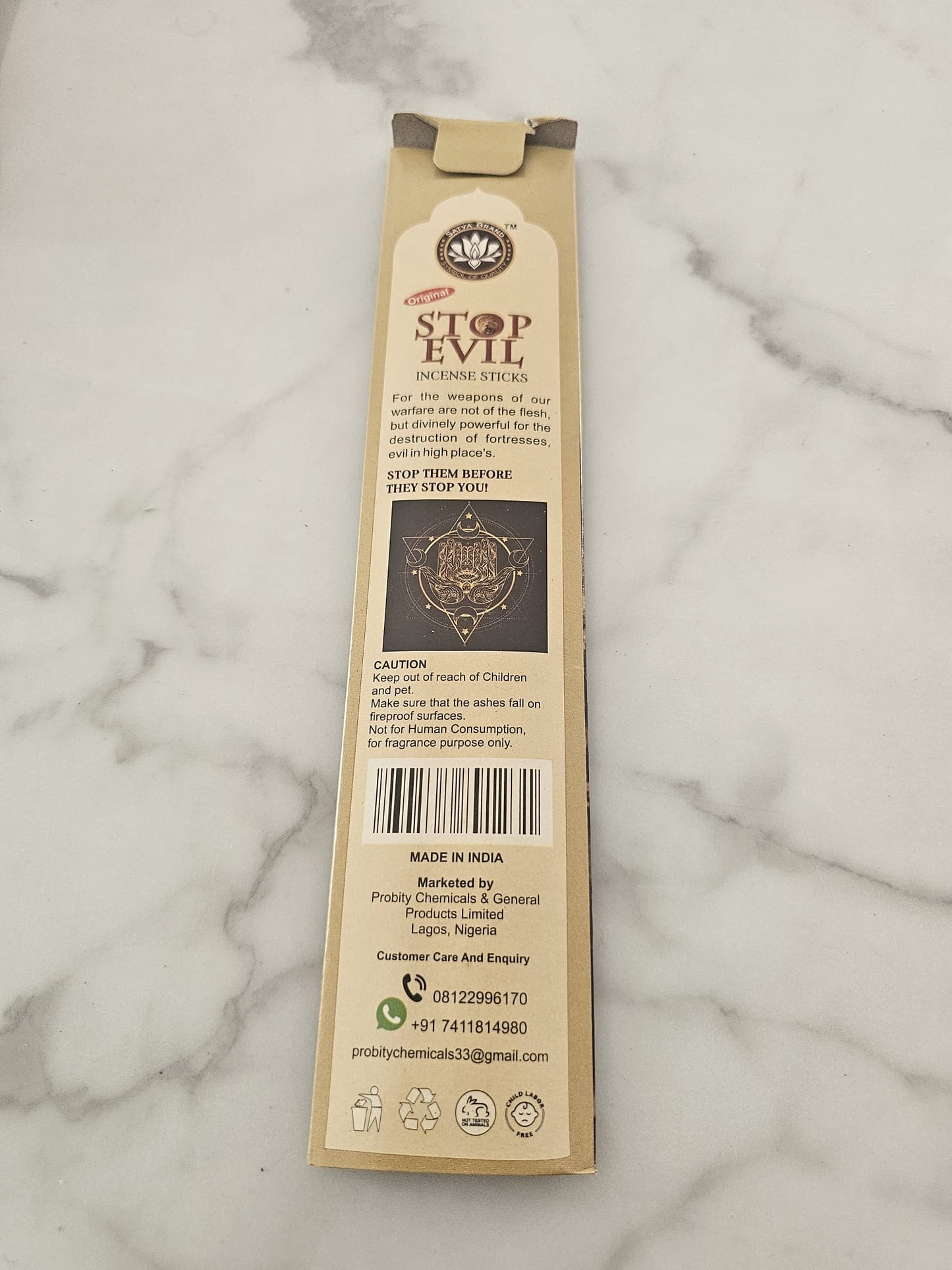 Stop Evil Premium Incense Sticks | Home Fragrance Incense for Prayer & Meditation | 20 Sticks - Incense - Cherubim Aura