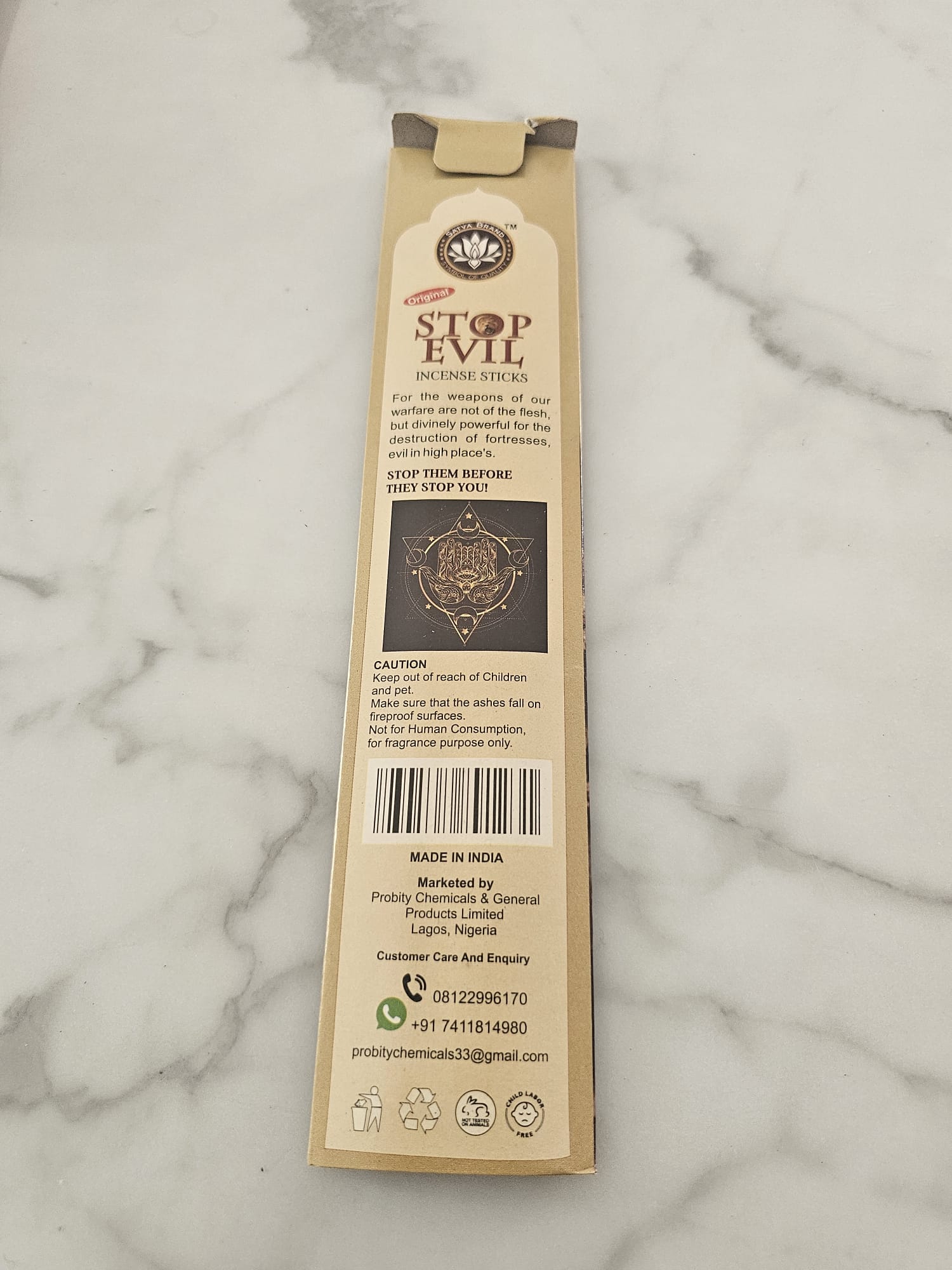 Stop Evil Premium Incense Sticks | Home Fragrance Incense for Prayer & Meditation | 20 Sticks - Incense - Cherubim Aura