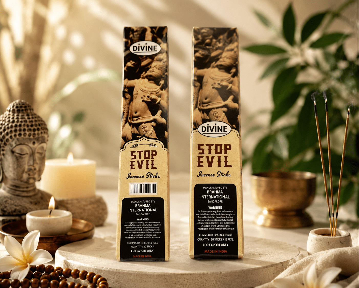 Stop Evil Premium Incense Sticks | Home Fragrance Incense for Prayer & Meditation | 20 Sticks - Incense - Cherubim Aura