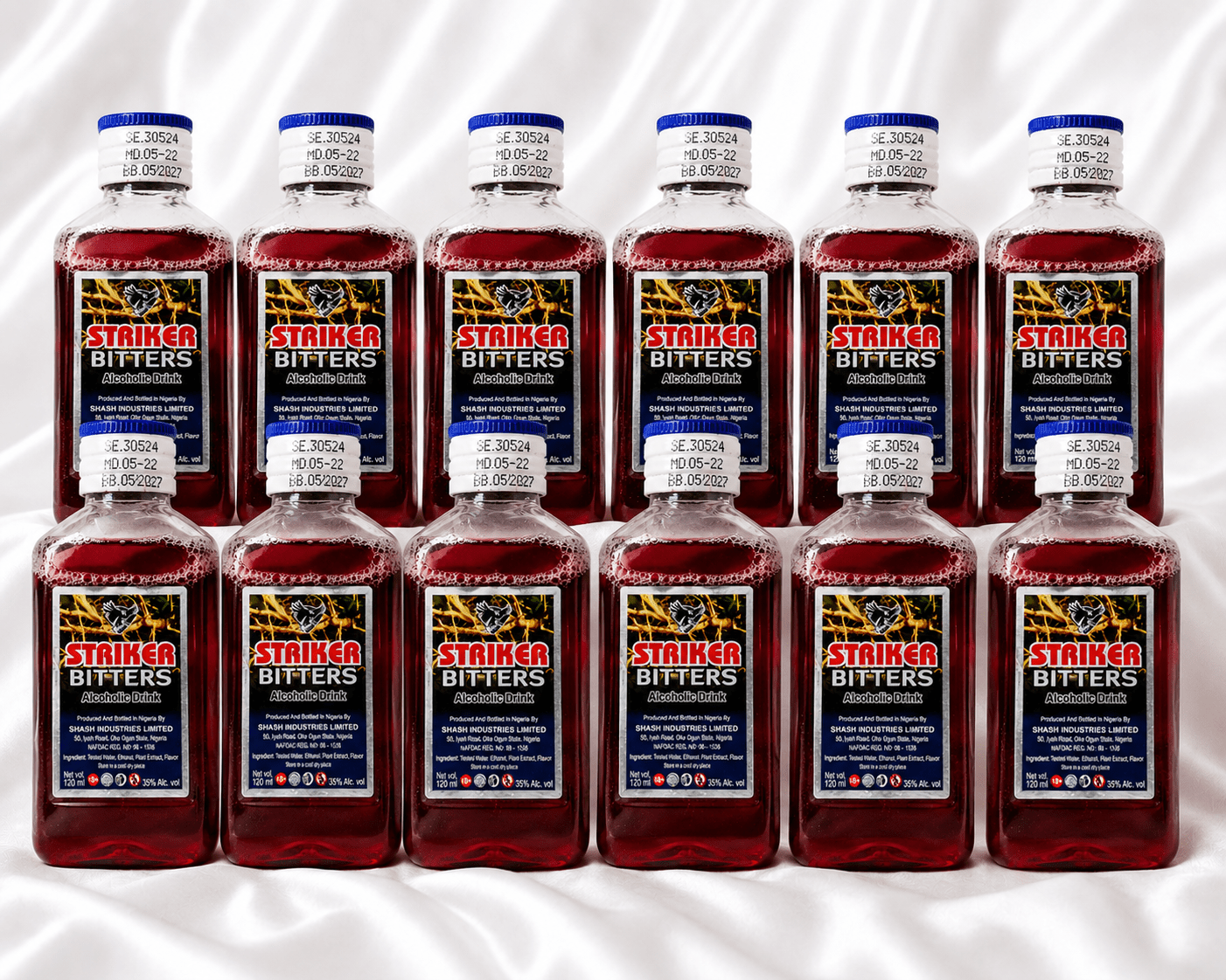 Striker Bitters Alcoholic Drink 120ml – Nigerian Plant Extract Bitters – 3, 6 or 12 Bottles - Alcoholic Drinks – Bitters - Cherubim Aura