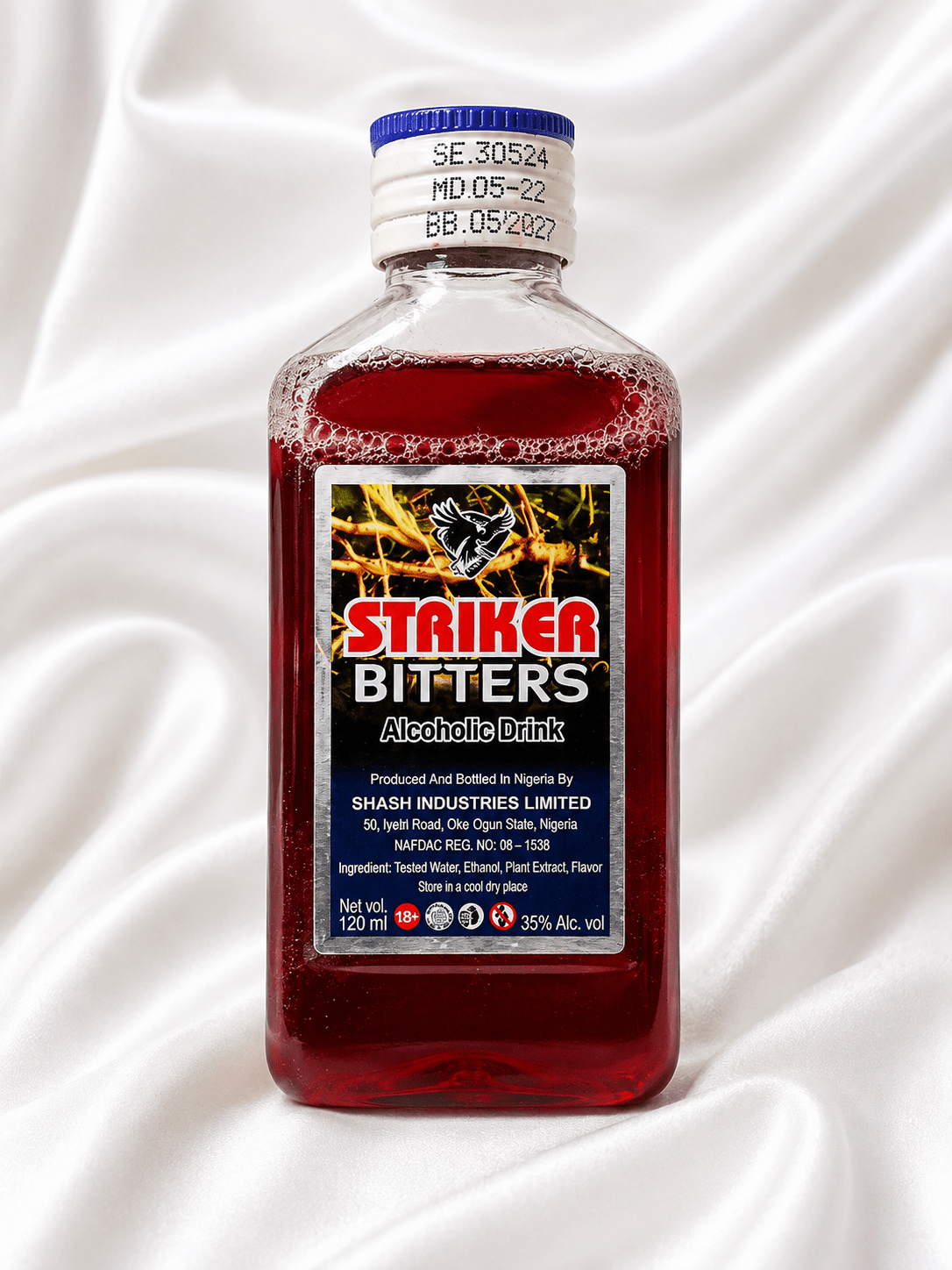 Striker Bitters Alcoholic Drink 120ml – Nigerian Plant Extract Bitters – 3, 6 or 12 Bottles - Alcoholic Drinks – Bitters - Cherubim Aura
