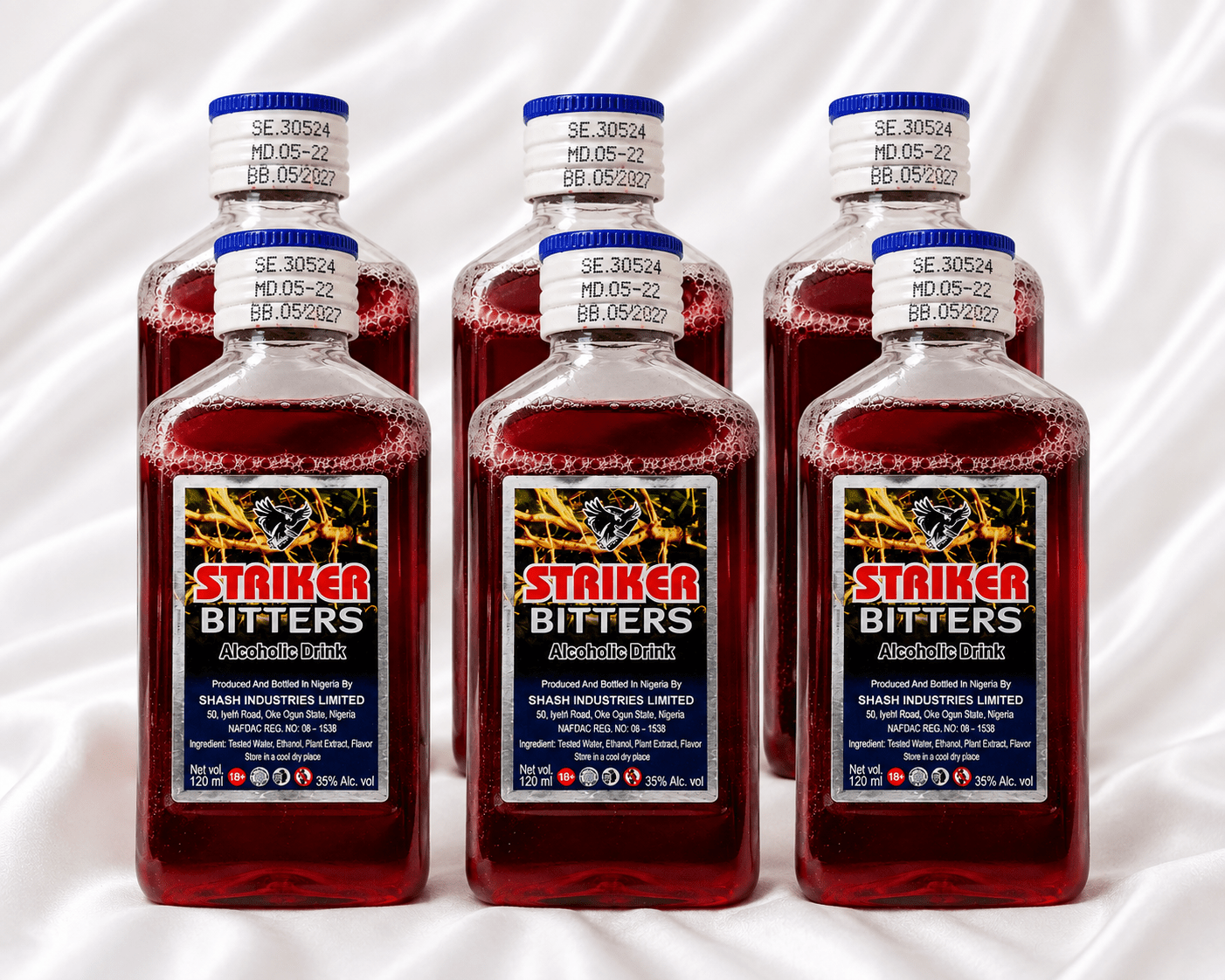 Striker Bitters Alcoholic Drink 120ml – Nigerian Plant Extract Bitters – 3, 6 or 12 Bottles - Alcoholic Drinks – Bitters - Cherubim Aura