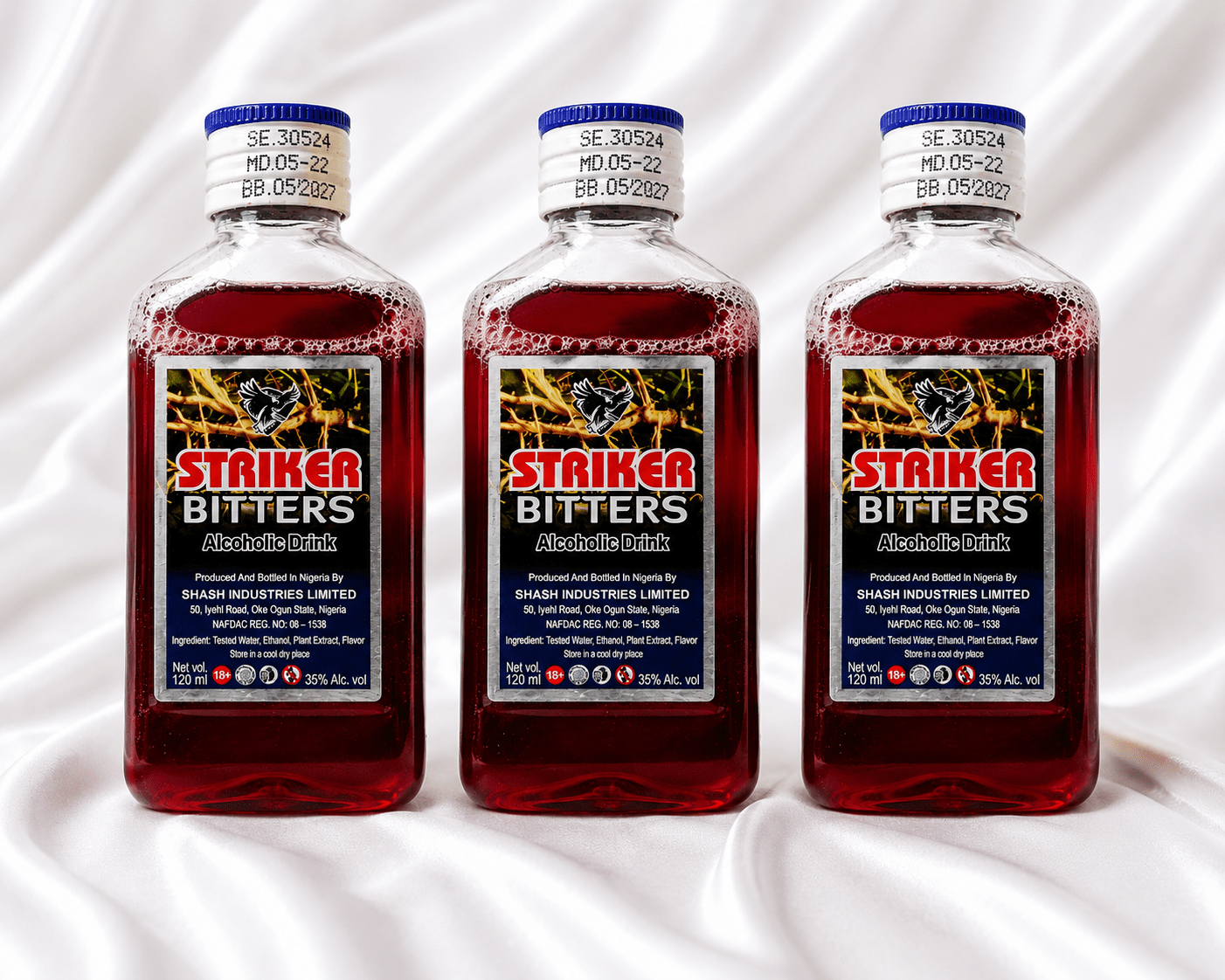Striker Bitters Alcoholic Drink 120ml – Nigerian Plant Extract Bitters – 3, 6 or 12 Bottles - Alcoholic Drinks – Bitters - Cherubim Aura