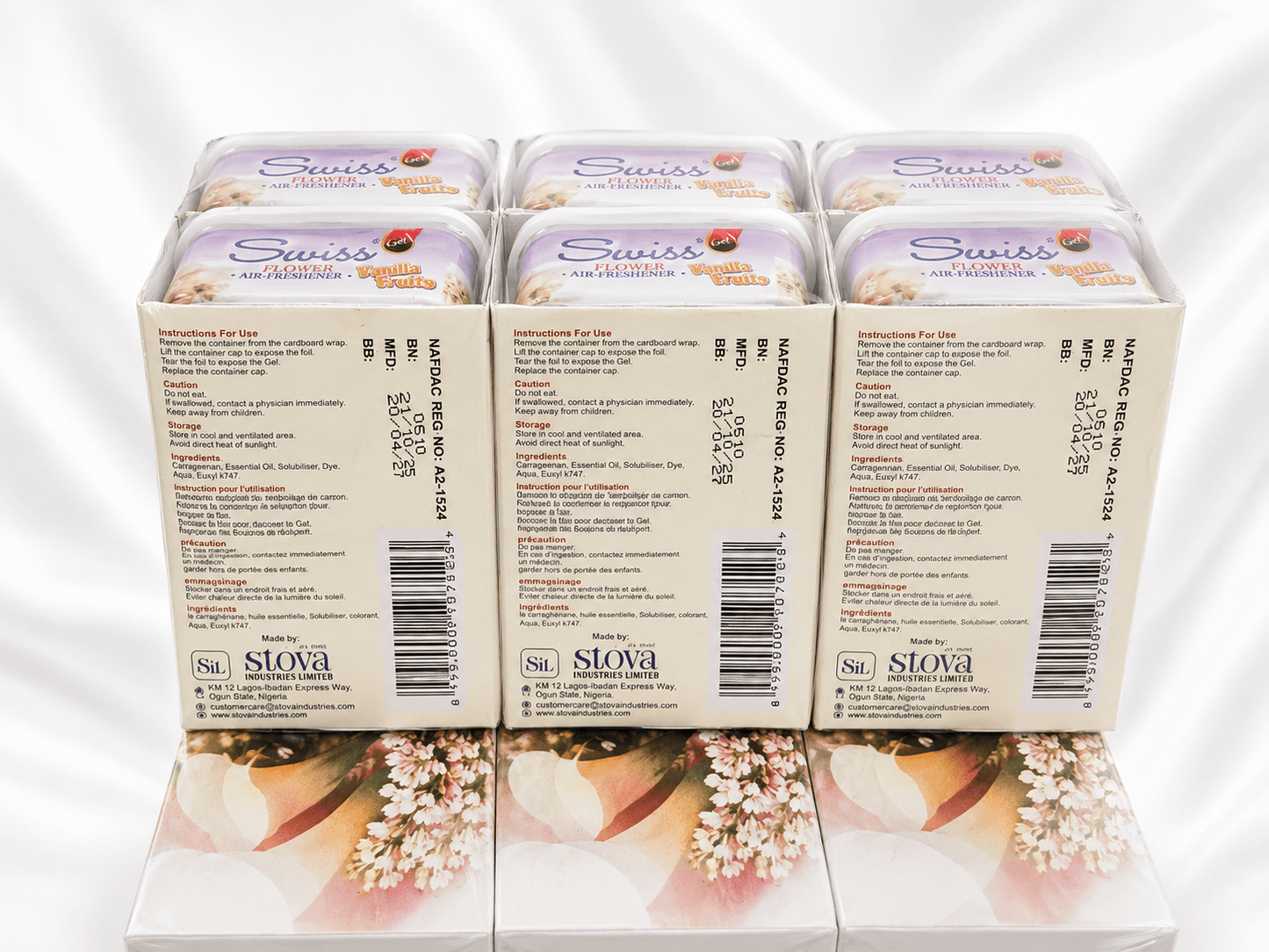 Swiss Gel Flower & Air Freshener –Pack of 6 - Long-Lasting Home Fragrance Gel – 5 Fragrance Variations - Home Fragrance - Cherubim Aura