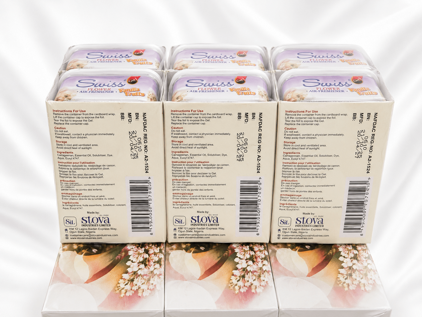 Swiss Gel Flower & Air Freshener –Pack of 6 - Long-Lasting Home Fragrance Gel – 5 Fragrance Variations - Home Fragrance - Cherubim Aura
