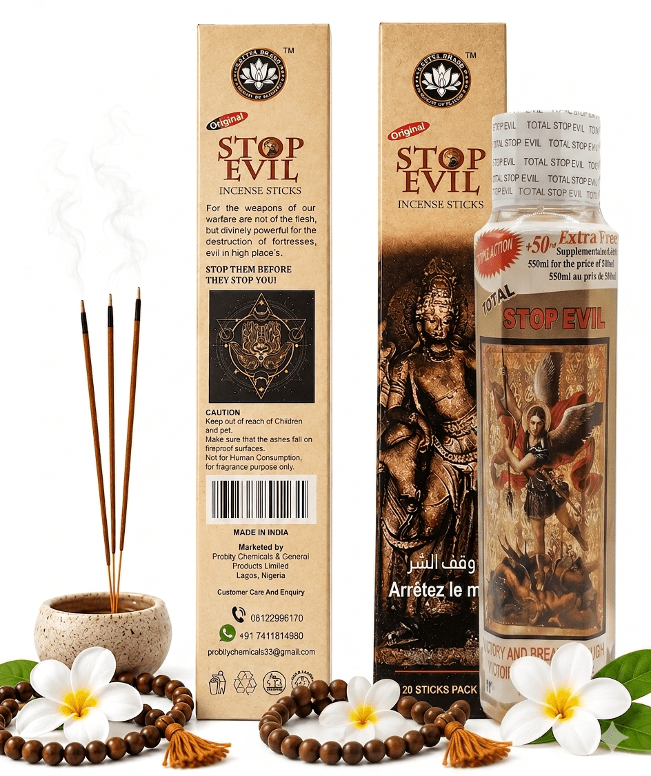 Total Stop Evil Cologne & Incense Bundle Pack | Fortified Incense Sticks & Prayer Cologne Combo Set - Bundle - Cherubim Aura