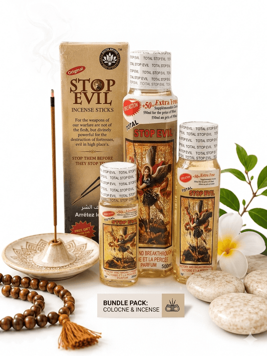 Total Stop Evil Cologne & Incense Bundle Pack | Fortified Incense Sticks & Prayer Cologne Combo Set - Bundle - Cherubim Aura