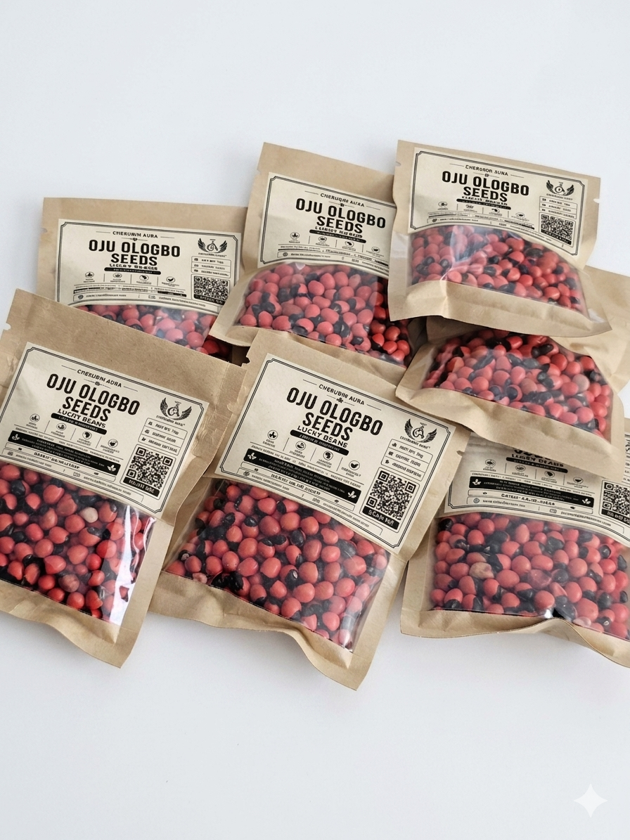 Oju Ologbo Seeds (Lucky Beans) – Traditional Spiritual Botanical for Protection & Good Fortune | Cherubim Aura