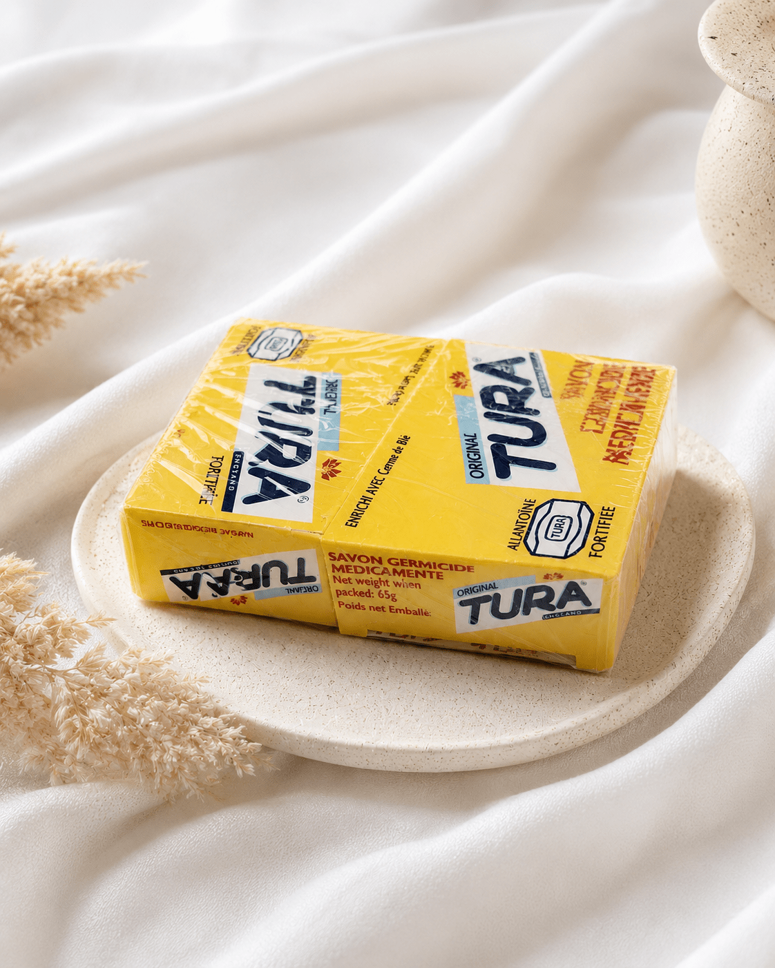 Tura Original Germicidal Medicated Soap 65g – Face & Body Cleansing Bar with Wheat Germ Oil, Vitamin E & Allantoin - Skincare - Cherubim Aura