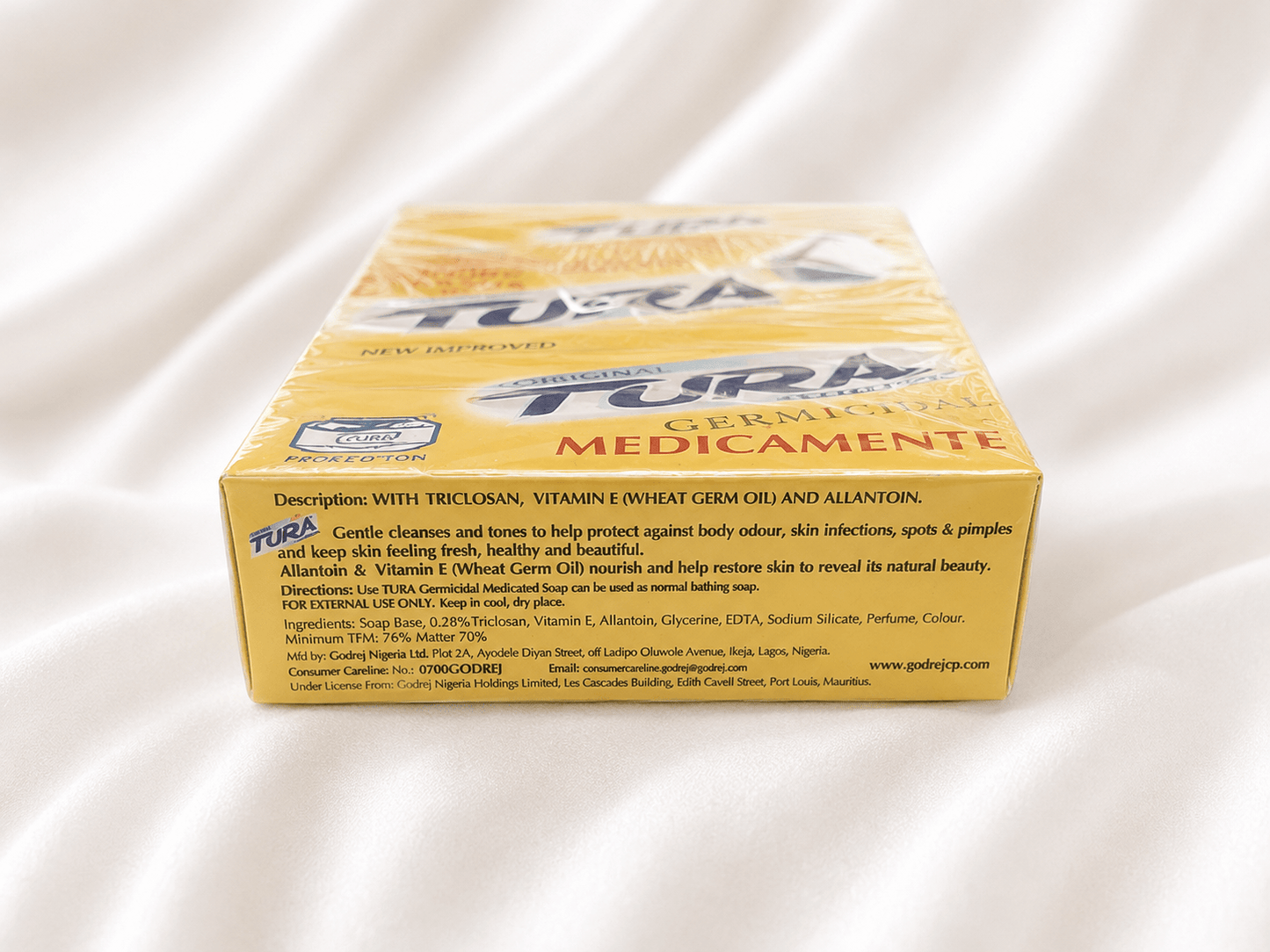 Tura Original Germicidal Medicated Soap 65g – Face & Body Cleansing Bar with Wheat Germ Oil, Vitamin E & Allantoin - Skincare - Cherubim Aura