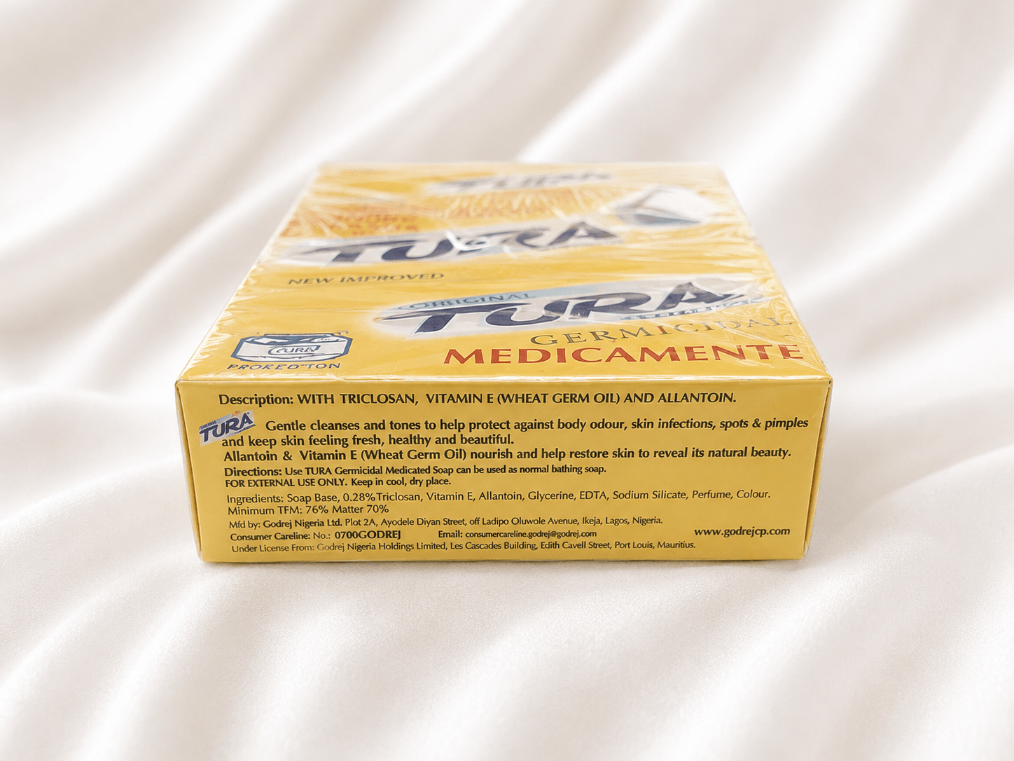 Tura Original Germicidal Medicated Soap 65g – Face & Body Cleansing Bar with Wheat Germ Oil, Vitamin E & Allantoin - Skincare - Cherubim Aura