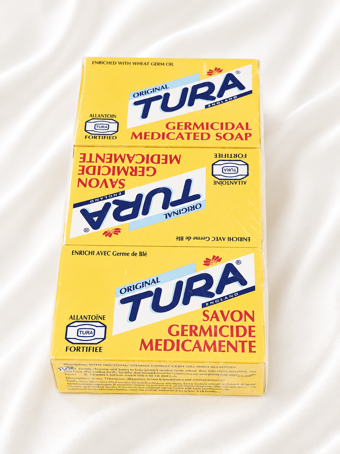 Tura Original Germicidal Medicated Soap 65g – Face & Body Cleansing Bar with Wheat Germ Oil, Vitamin E & Allantoin - Skincare - Cherubim Aura