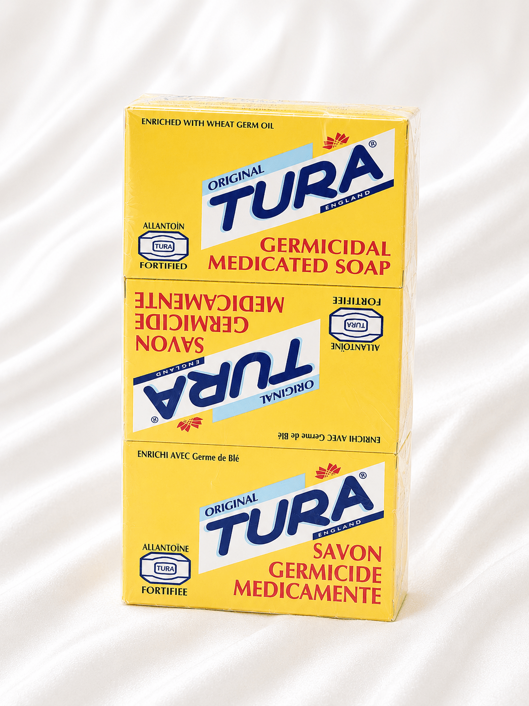 Tura Original Germicidal Medicated Soap 65g – Face & Body Cleansing Bar with Wheat Germ Oil, Vitamin E & Allantoin - Skincare - Cherubim Aura