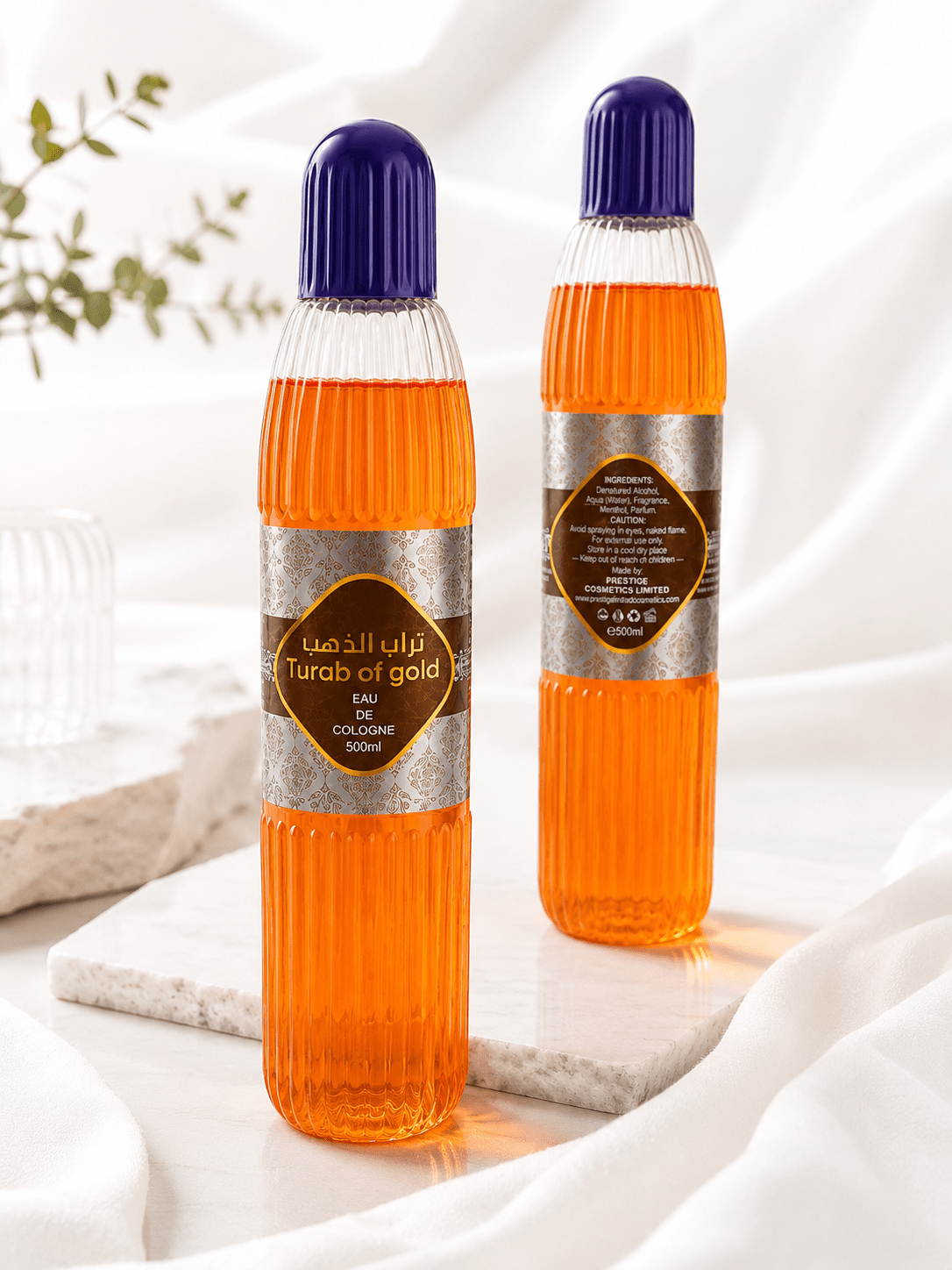 Turab of Gold Eau de Cologne 500ml – Traditional Fragrance Cologne for Personal, Cultural & Spiritual Use - Eau de Cologne - Cherubim Aura
