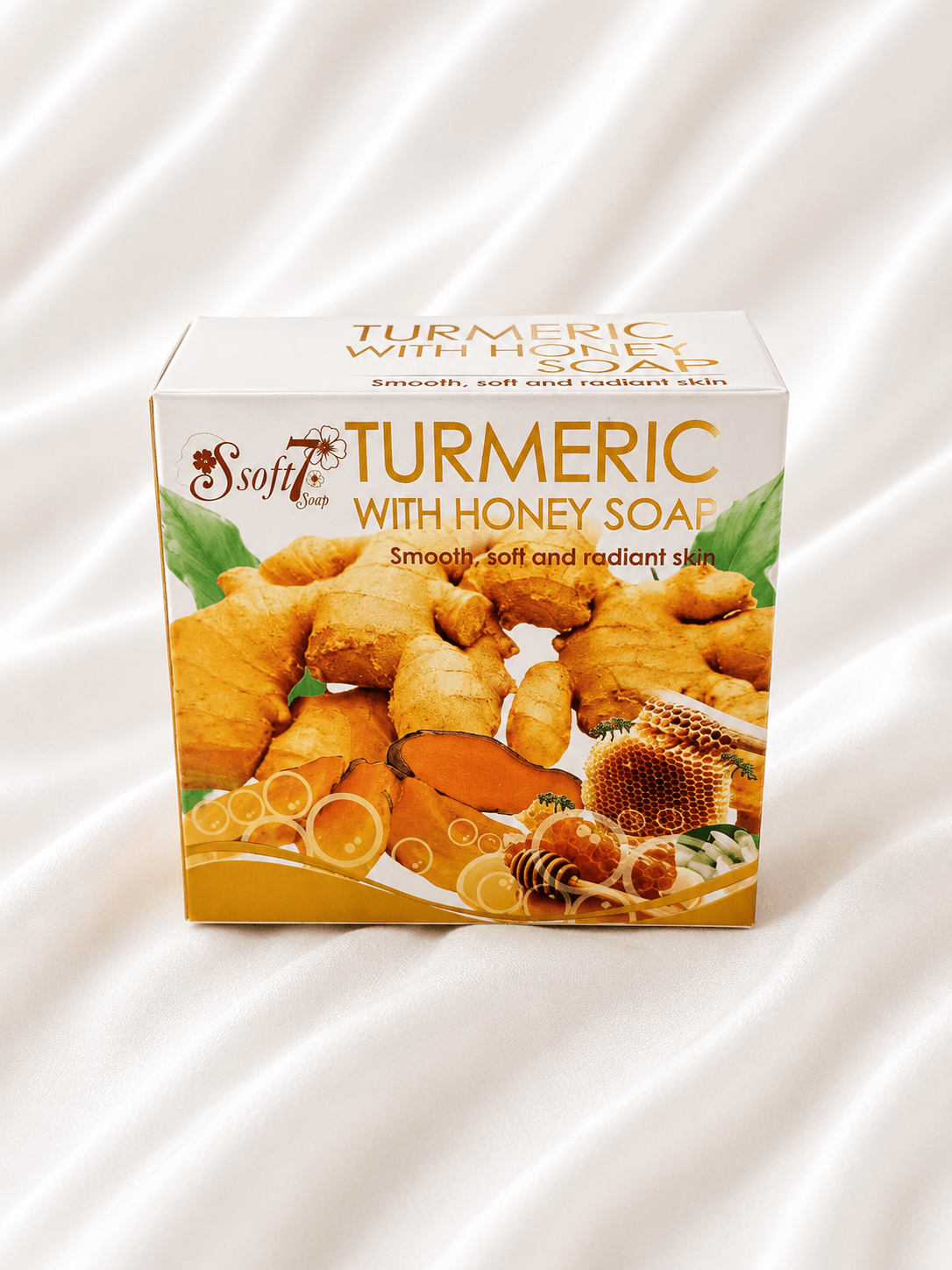 Turmeric with Honey Soap 120g – Herbal Face & Body Cleansing Bar with Turmeric & Honey for Smooth, Soft & Radiant-Looking Skin - Skincare - Cherubim Aura