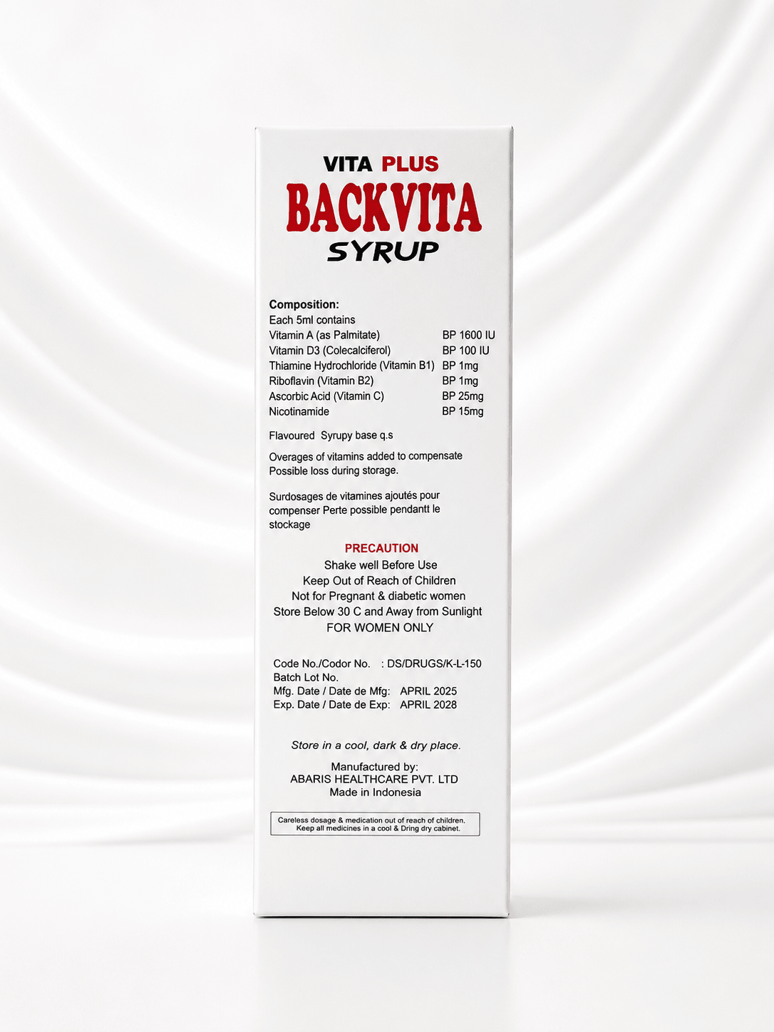Vita Plus Backvita Syrup 100ml – Herbal Feminine Body & Curve Enhancement Support - Herbal Wellness - Cherubim Aura