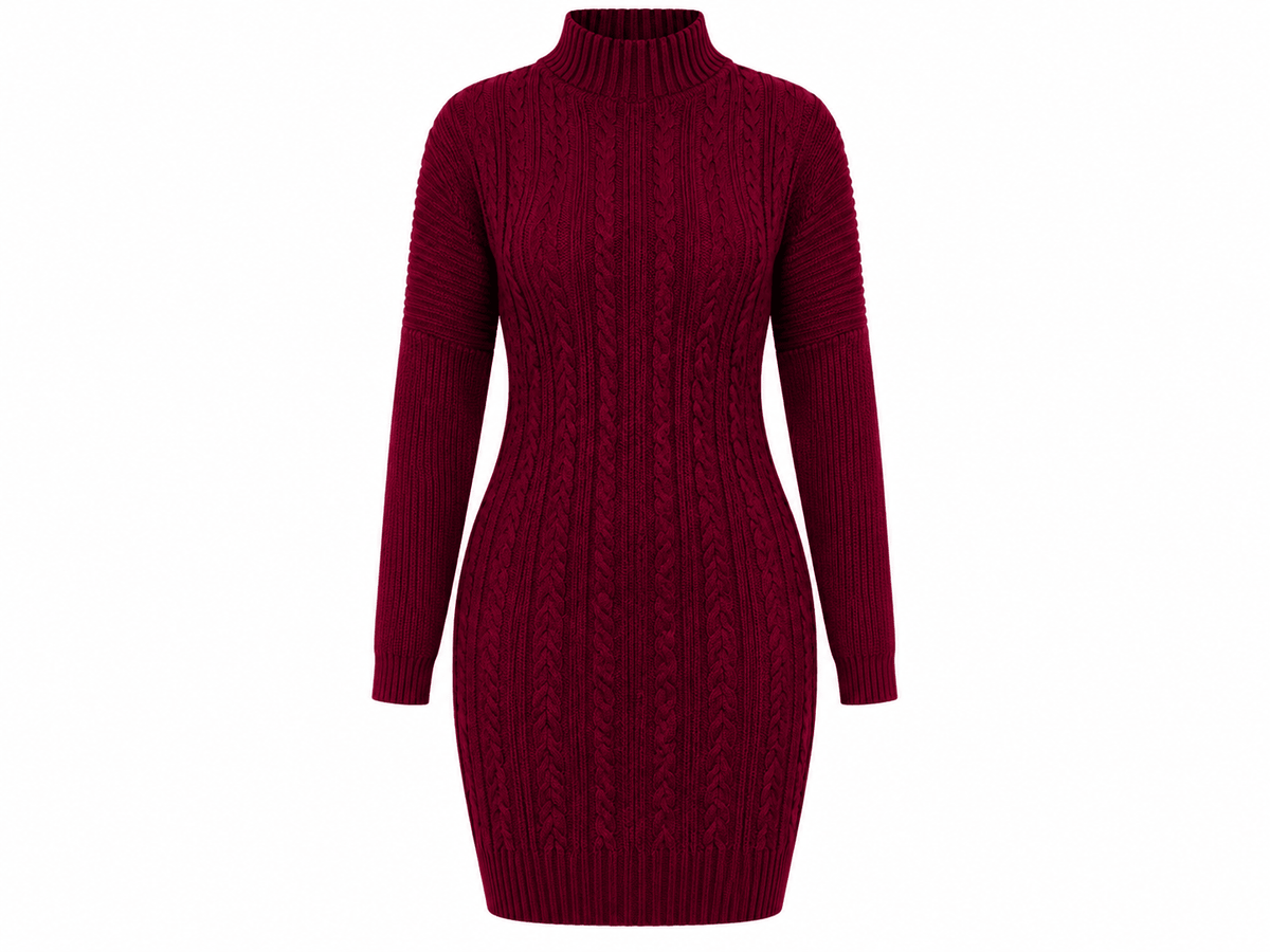 Women's Cable Knit Sweater Dress & Longline Cardigan Set – Cozy 2-Piece Knit Outfit - One Size 10-14 - Mini Dress - Cherubim Aura