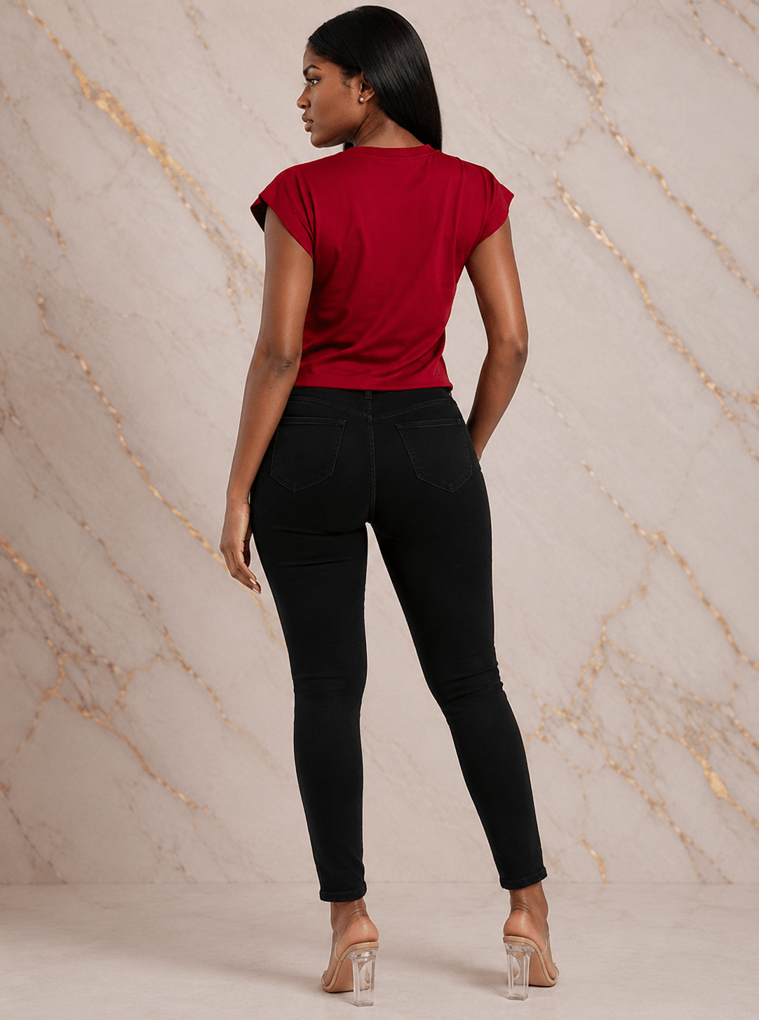 Women's COUTURE Graphic Ring Detail Crop Top – Cap Sleeve Statement Casual T-Shirt - Top - Cherubim Aura