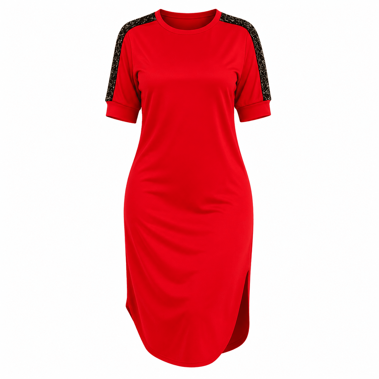 Women's Plus Size Sequin Shoulder Midi Dress – Casual Elegant Relaxed Fit Dress - Mini Dress - Cherubim Aura