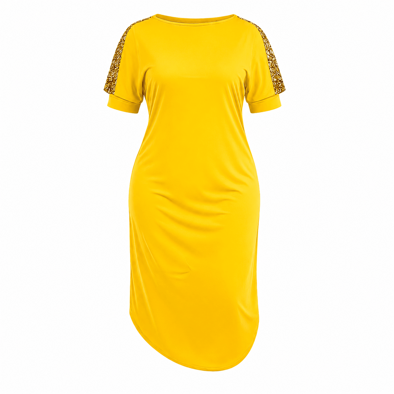 Women's Plus Size Sequin Shoulder Midi Dress – Casual Elegant Relaxed Fit Dress - Mini Dress - Cherubim Aura