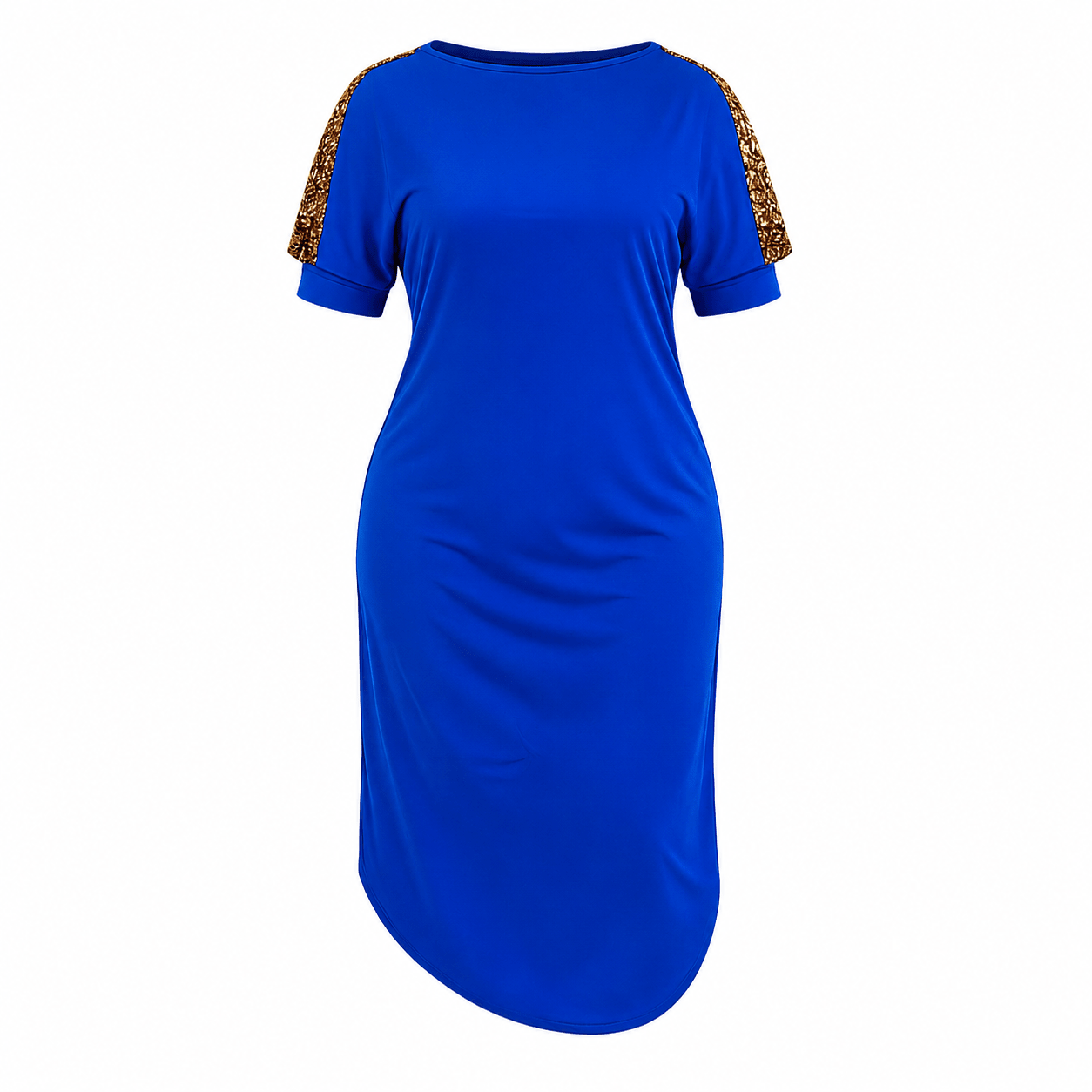 Women's Plus Size Sequin Shoulder Midi Dress – Casual Elegant Relaxed Fit Dress - Mini Dress - Cherubim Aura