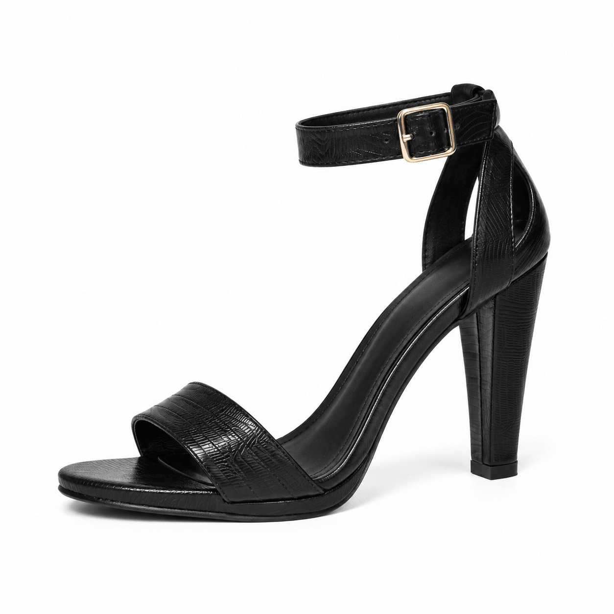 Women's Snakeskin Ankle Strap High Heel Sandals – Open Toe Dress Heels – Black, Silver, Yellow & Red - Footwear - Cherubim Aura