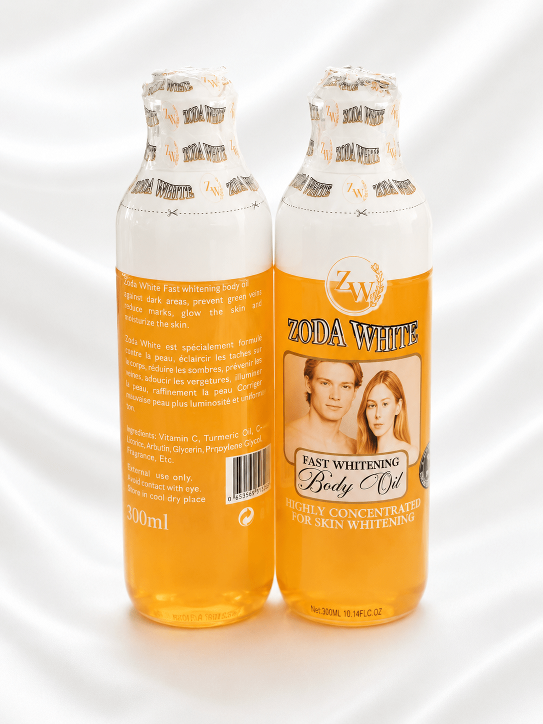 Zoda White Fast Whitening Body Oil 300ml – Brightening & Moisturising Body Oil with Vitamin C, Turmeric Oil, Liquorice & Arbutin - Skincare - Cherubim Aura